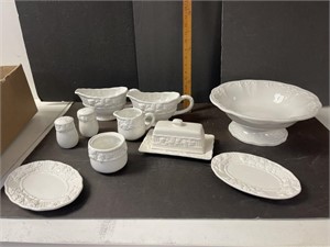 Lot of white dishes