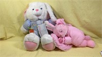 Lot of two bunnies pink one stands 7 inches tall