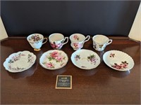 Assorted Porcelain Teacups/Non matching Saucers