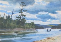 Ogden Minton Pleissner Watercolor Fisherman