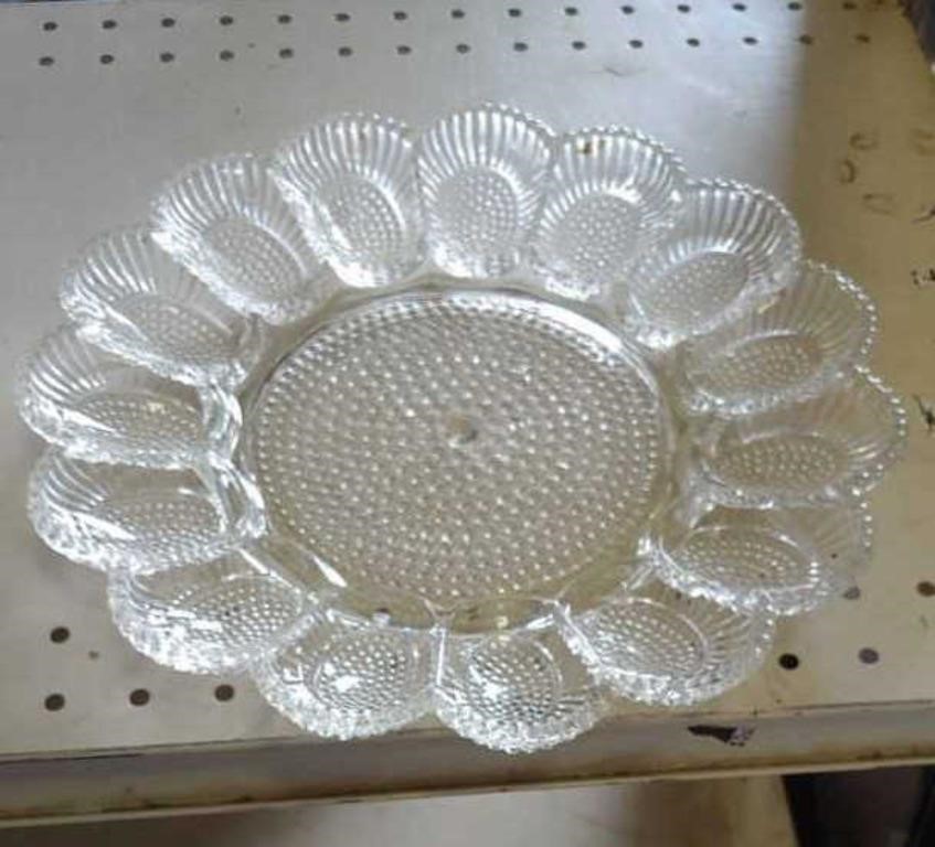 Vintage Glass Egg Plate