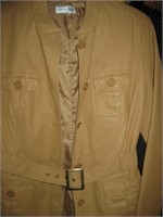 Retro Newport News Leather Tan Belted Coat