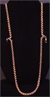 A double strand yellow gold 17" necklace,