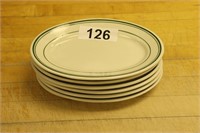 Set of six small obalong plates