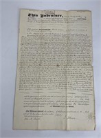 1839 Commonwealth of Virginia Land Indenture Deed