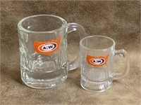 Vintage A& W Rootbeer Glass Mugs