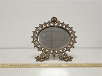 Antique Brass Vanity Table Top Mirror- Beveled