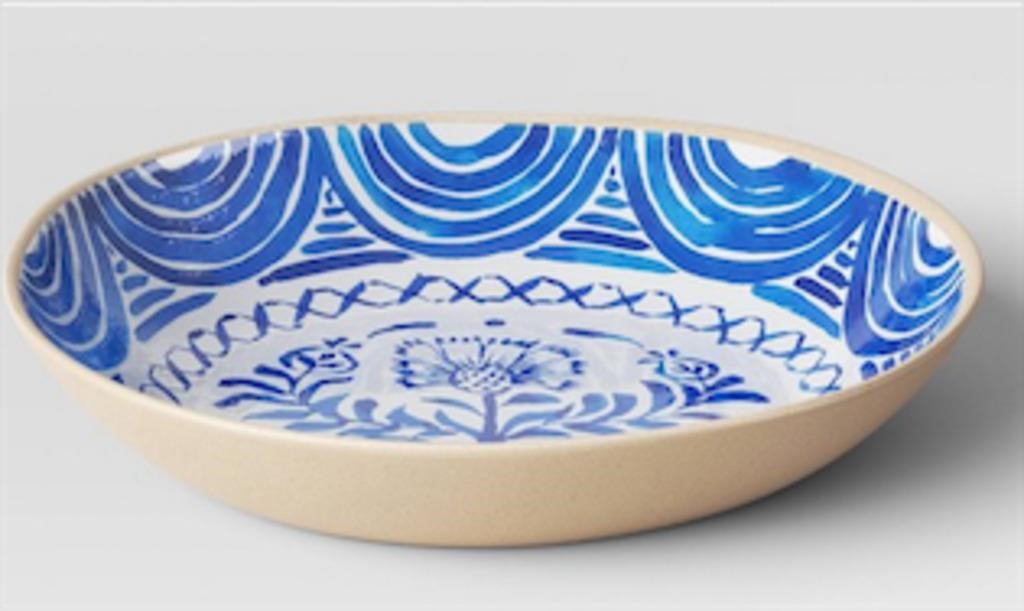 85oz Melamine Bowl Blue Print - Threshold