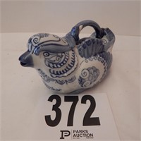 BLUE AND WHITE CHINA BIRD TEAPOT