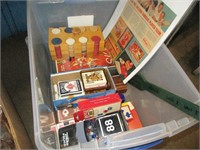 Tote full of games, cribbage boards, cards & more