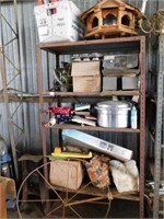 Metal Shelf and contents