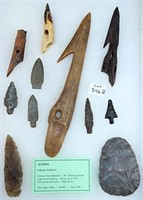 Frame of 11 Eskimo Artifacts