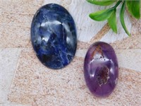 SODALITE AND AMETRIN CABOCHON ROCK STONE LAPIDARY