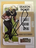 Saints Alvin Kamara Signed Card with COA