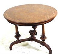 VICTORIAN CHERRY WITH WALNUT INLAY CENTER TABLE