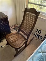 Cane bottom rocking chair