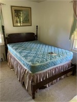 Mahogany full sized bed and rails NO mattress