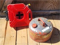 (2) Gas Cans: Kolpin RV Jug, &  2-1/2 Gallon Metal