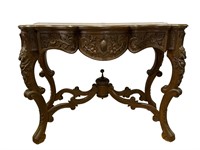 Victorian Wood Carved Console Table