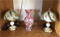 Touch Lamps And Vase