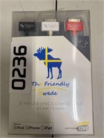 Friendly swede 30pin sync charge cable 3 pack