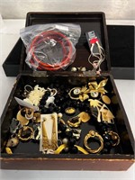 Box full of costume jewelry
