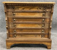 Antique Oak 6 Drawer Chest