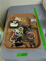 Tray lot of costume jewelry