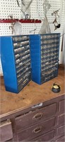 Lot of 2 metal , 44 drawer organizers