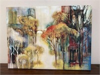 Large Abstract Canvas Trees Print 40"W x 30"H