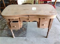 Kidney shaped homemade desk 40 inches wide by 31