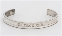 Tiffany & Co 1837 Silver Cuff Bangle Bracelet