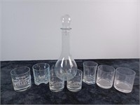 Lot Of Lowball Glasses And Decanter
