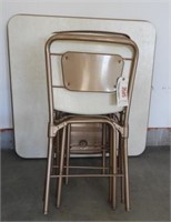 Lot #3585 - Folding card table and chair set
