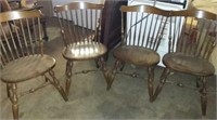 Set of 4 wood dining table chairs