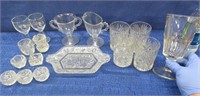 varous old glass (salts -spooner -glasses -etc)