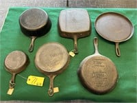 6 Wagner Ware Cast Iron Items