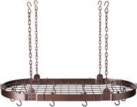 Medium Gauge Oval Hanging Pot Rack with Grid