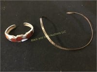 Sterling Choker & Sterling/ Stone Bracelet
