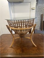 Small rattan accent table