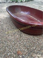 Early 20th Cent Red Lacquered Wood Tub/Bucket