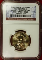 2010 Franklin Pierce Presidential Dollar NGC BU