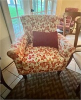 Floral upholstered club chair