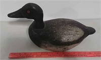 Wooden black duck decoy