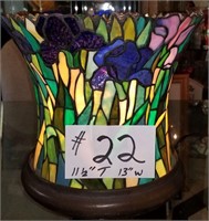 Tiffany Style Stained Glass Upglow Lamp 11.5 X 13