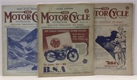 Lot of 3 Vintage 1940s Motor Cycle Magazines
