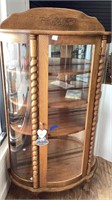 Bow front display cabinet, front opening, 63 in