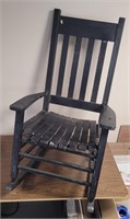 Primitive Solid Wood Rocking Chair Painted Black