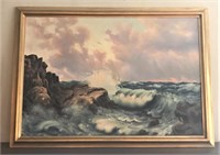 Ocean Oil on Canvas signed by Artist