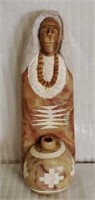 Vintage Hand Carved Marble Indian Figurine